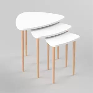 White Triangular Coffee Table 3 piece