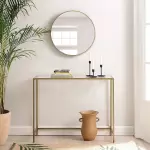 Canvas Metal Dresuar Decorative Coffee Corner Console - Gold