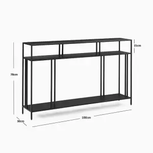 Venice 100cm Dresuar Coffee Corner Decorative Shelf Console Smoked Glass