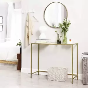 Canvas Metal Dresuar Decorative Corner Console - Gold