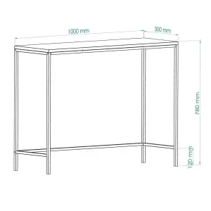 Canvas Metal Dresuar Decorative Coffee Corner Console Black - Clear Glass