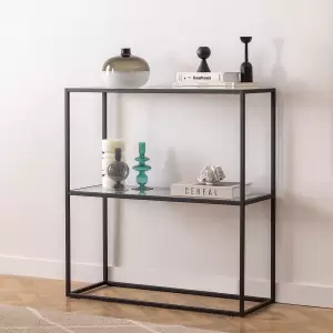 Glass Metal Dresuar Decorative Shelf Coffee Corner Console with Glass