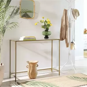 Canvas Metal Dresuar Decorative Coffee Corner Console - Gold