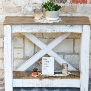 Solid Wood Console Table-Dresuar-White