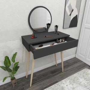 Console Table With Mirror And Drawers-Anthracite