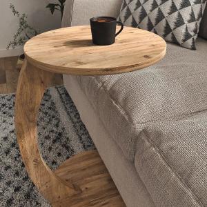 Wheeled C Coffee Table ,Sofa Coffee Table ,Side Table-Walnut