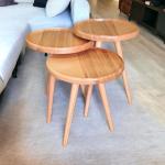 Natural Solid Wood Nesting Coffee Table 3 Piece