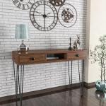 Console Table With Drawers-Walnut