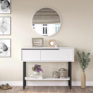 Console Table With Mirror And Drawers-White