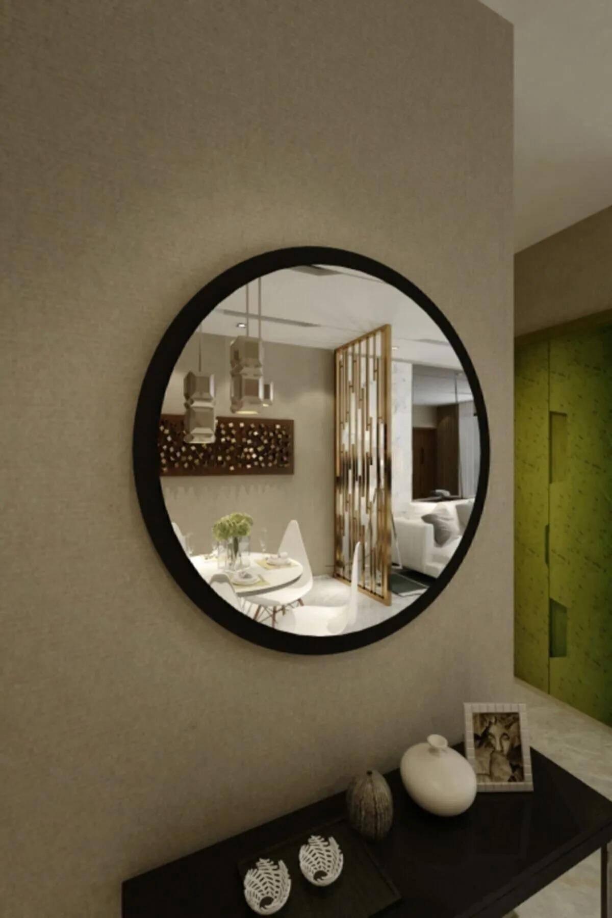 Enhance Your Space with the Black Round Mirror from Kuzem House