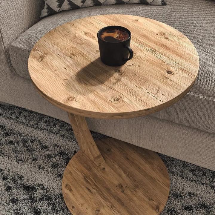 Wheeled C Coffee Table ,Sofa Coffee Table ,Side Table-Walnut