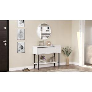 Console Table With Mirror And Drawers-White