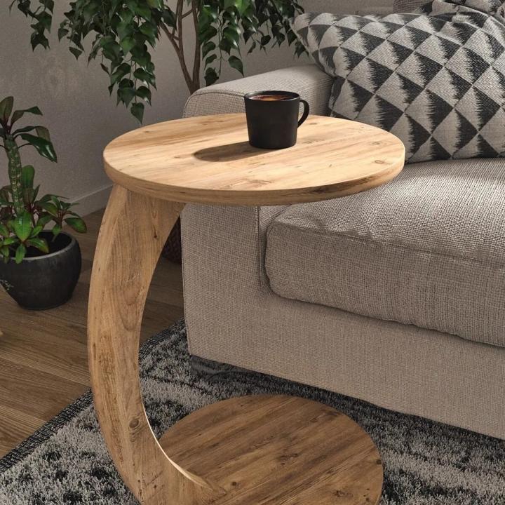 Wheeled C Coffee Table ,Sofa Coffee Table ,Side Table-Walnut