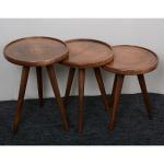 Natural Solid Wood Nesting Coffee Table 3 Piece -Dark Brown