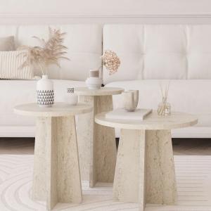 Wooden Zigon Coffee Table 3 Piece